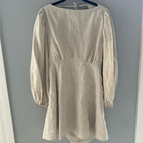 DISSH linen long sleeve open back dress - Picture 1 of 5
